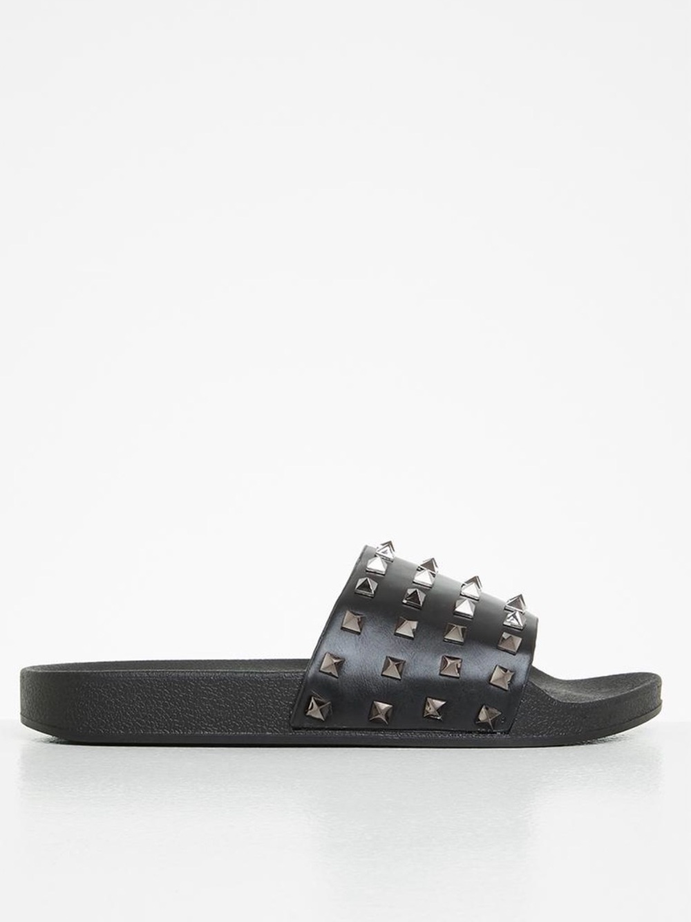 Madden Girl Flashh Black Studded Slide Sandals Size 9.5